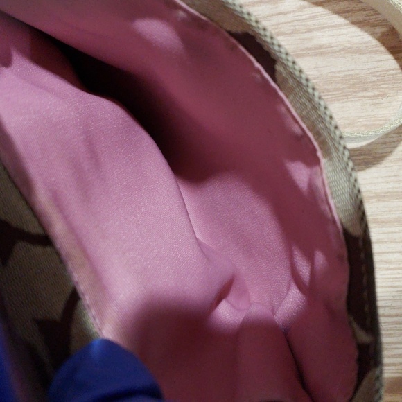 Coach Leather Bag - Crossbody - Brown, Tan Canvas & Pink  #A0867-41207 7.5"x8.5" - Picture 8 of 13